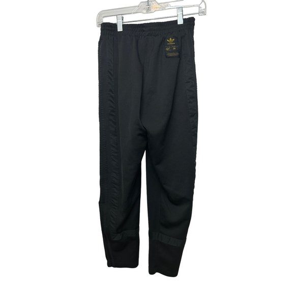 Adidas Men’s Track Pants S Black Trefoil Zip Pockets Triple Stripes Zip Ankle - Picture 2 of 16